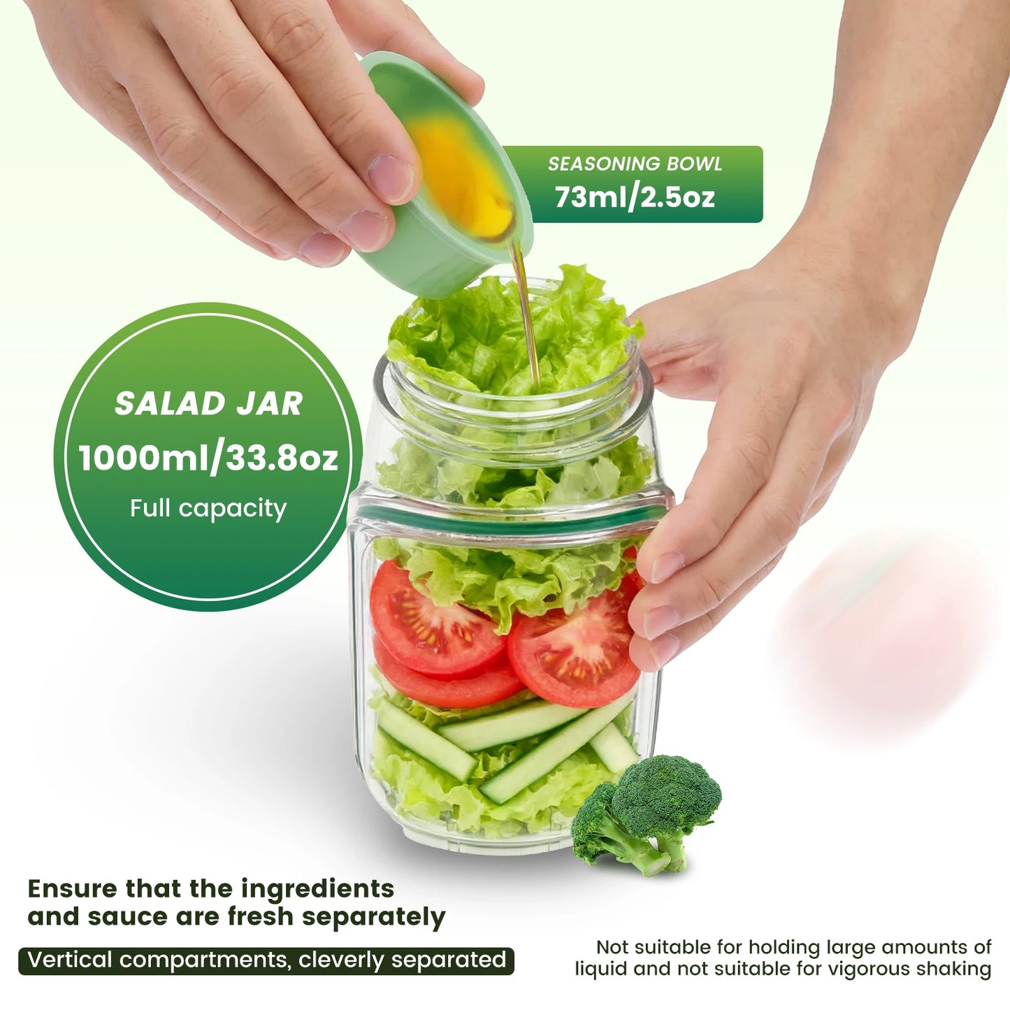 Salad Pod Jar — Leakproof, Dishwasher Safe & Meal Prep Ready
