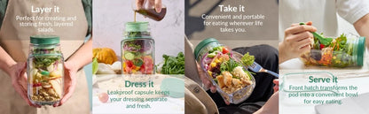 Salad Pod Jar — Leakproof, Dishwasher Safe & Meal Prep Ready