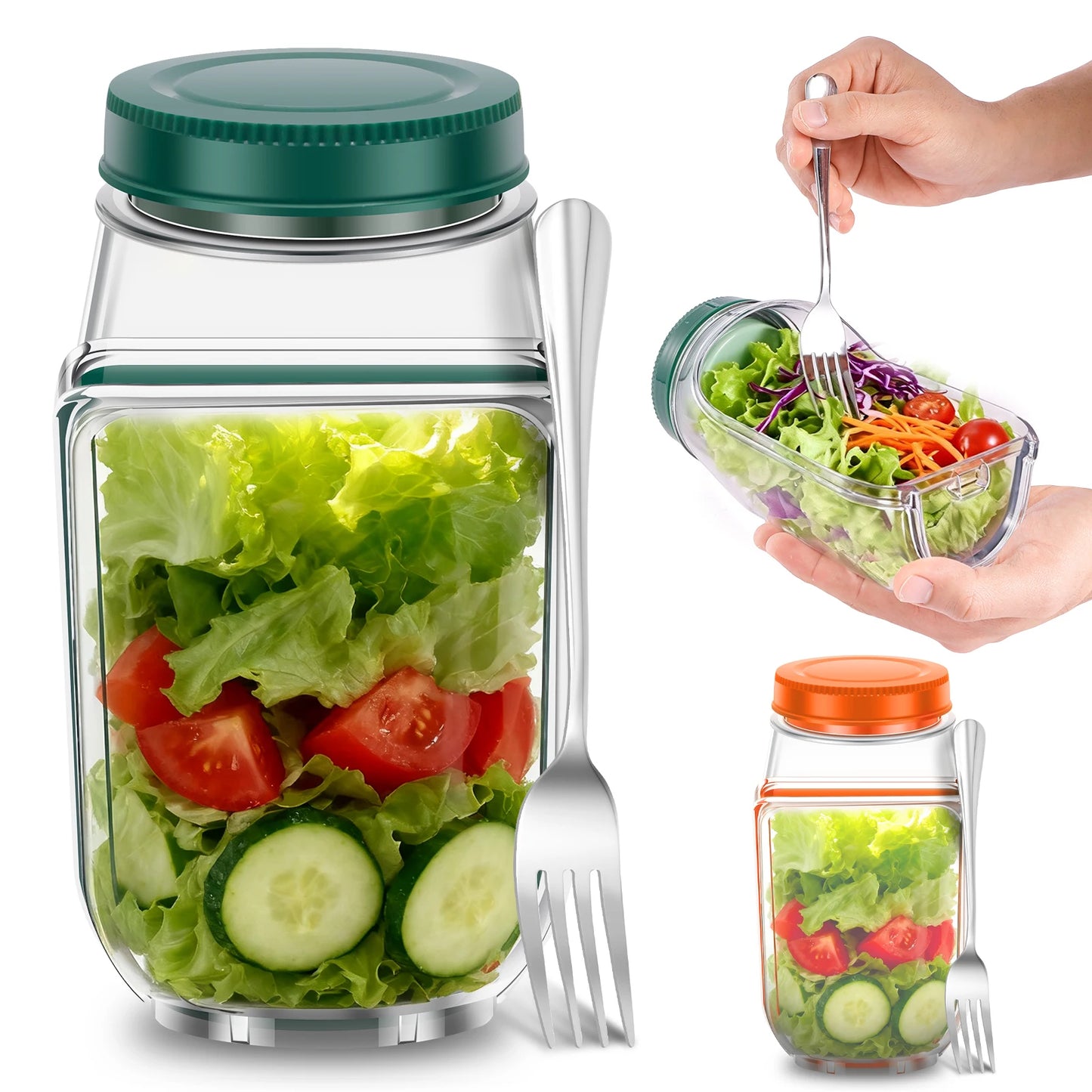 Salad Pod Jar — Leakproof, Dishwasher Safe & Meal Prep Ready